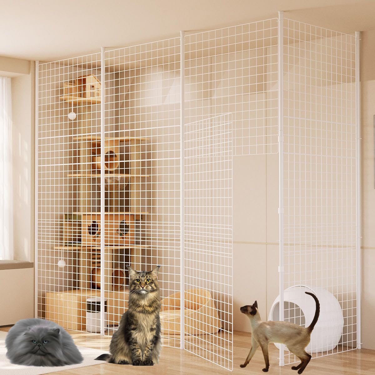 Amazon.co.jp: 猫脱走防止フェンス バルコニーネット【ERRTSDB ペット